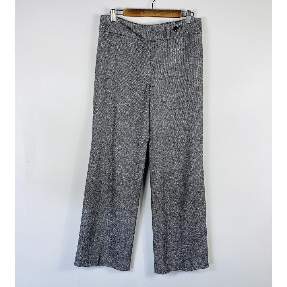 Talbots Dress Pants 10 Wool Blend Black White Lined Work Career Academia